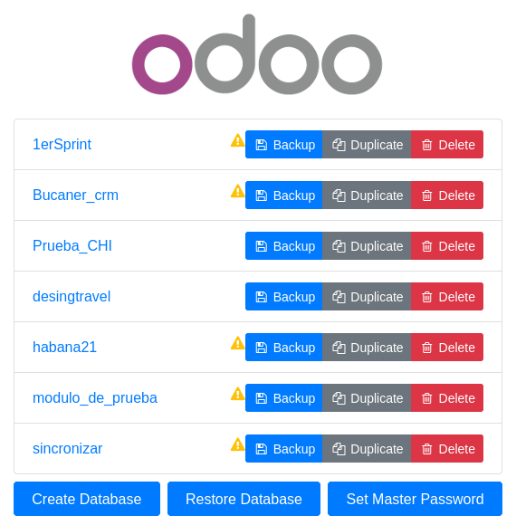 ¿Cómo limitar la Gestión de la bases de dato en Odoo para todo tipo de usuarios?